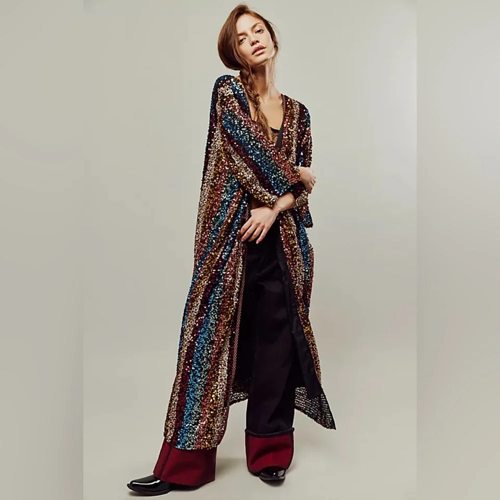 Free People Sequin Prism Robe